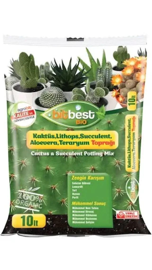 Bitbest Bio Kaktüs Lithops ve Succul.toprağı 10 lt Gübreli Karışım