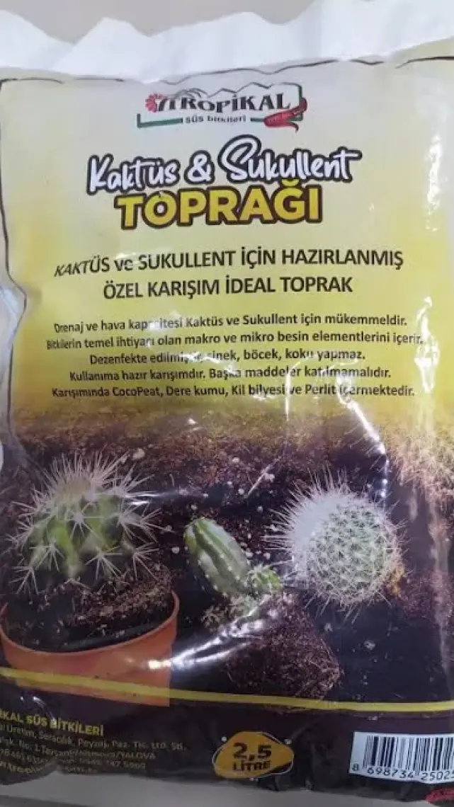 Tropikal Kaktüs Sukulent Toprağı 2,5 Lt (Organik ve Doğal)