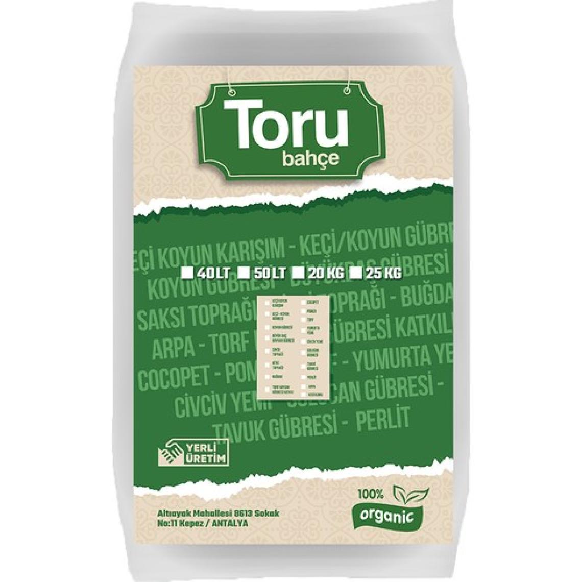 Toru Bahçe  40 Lt Bitki/ Saksı ve Bahçe Toprağı  Torf Tavuk ve Keçi Gübresi ve Perlit Katkılı Toprak
