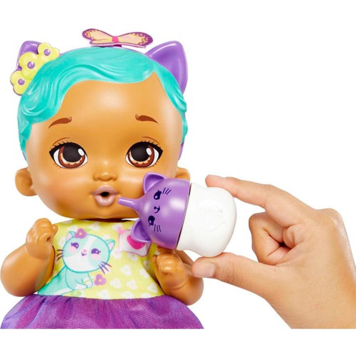 My Garden Baby Yavru Kedi Bebeğimin Bakım Zamanı - Mavi Saçlı Bebek (30 Cm), Tekrar Kullanılabilen Bebek Bezi, Önlüğü, Biberonu ve Aksesuarlarıyla, 3 Yaş ve Üzeri Hhl22
