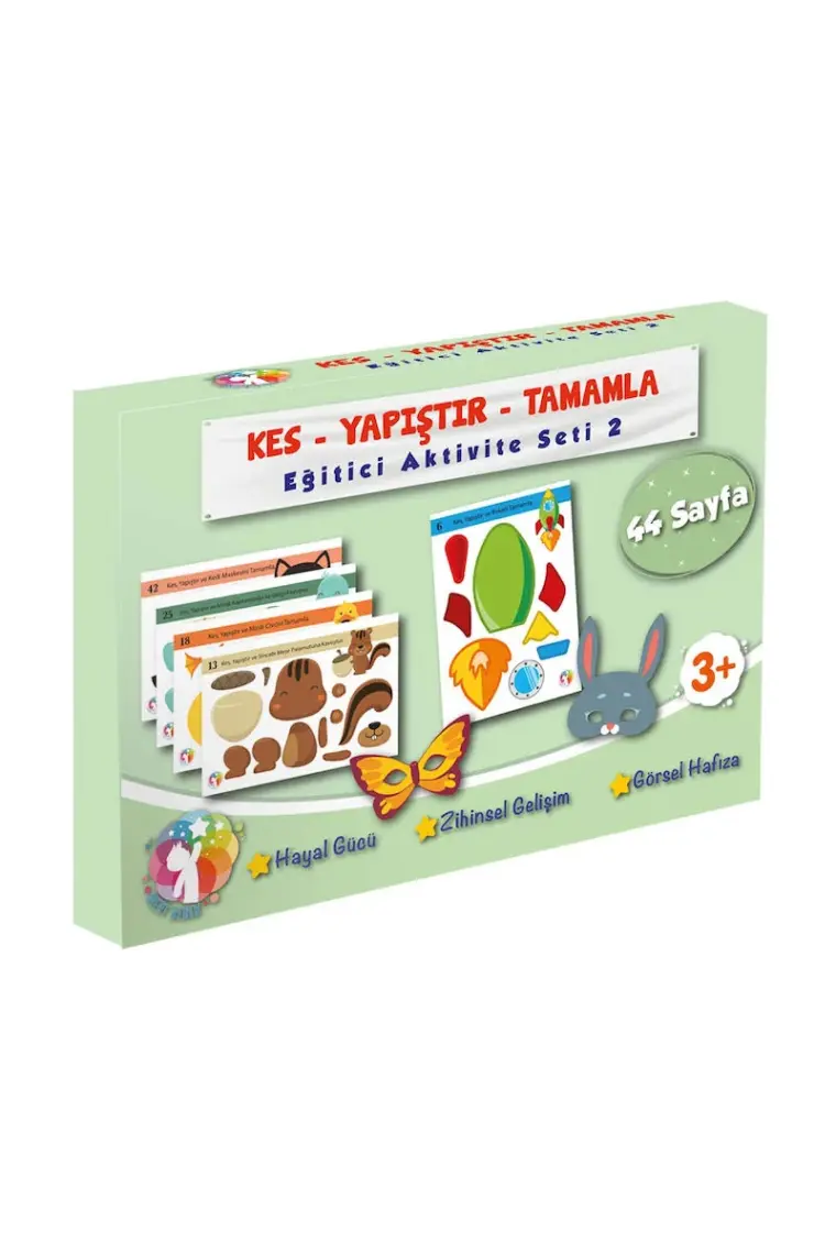 Kes-Yapıştır-Tamamla Eğitici Aktivite Set 2 , Okul Öncesi Makaslı Etkinlik Seti 2