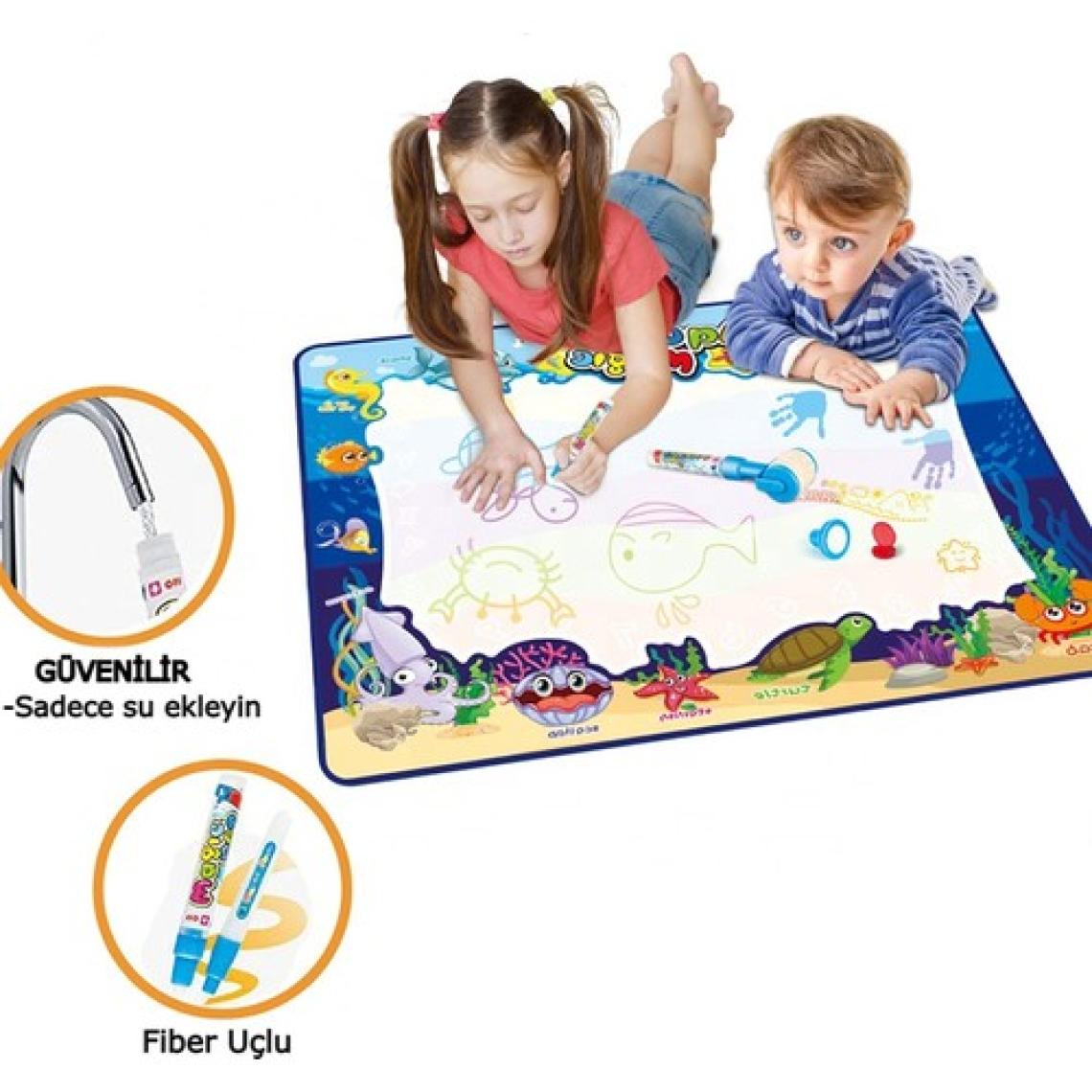 Mj Toys Sihirli Halı, Su Büyüsü, Su ile Renklı Boyama Halısı, Eğitici Oyuncak , Su ile Boyama Matı 100*80