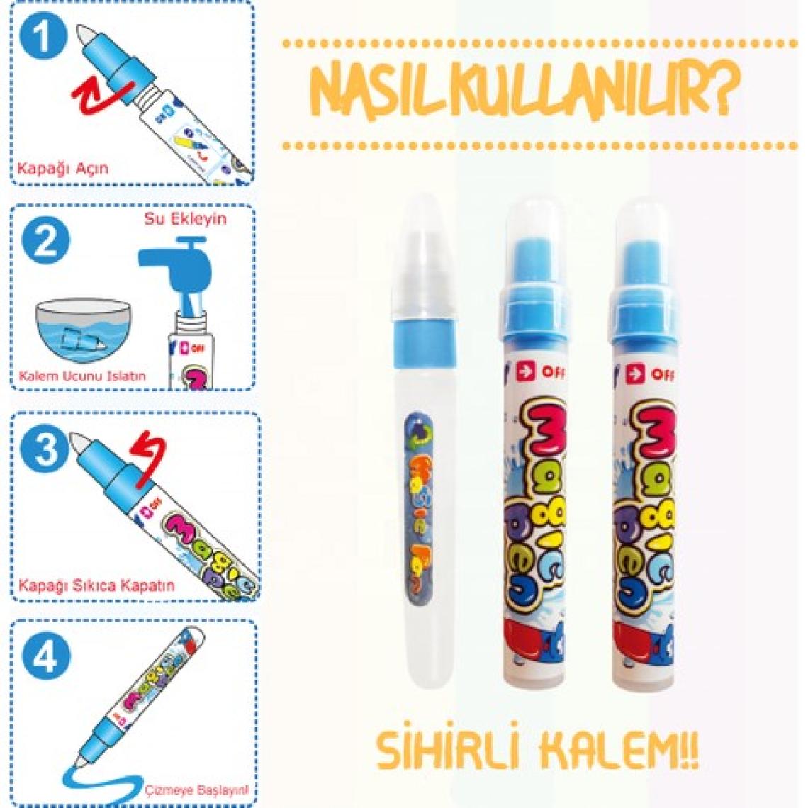 Mj Toys Sihirli Halı, Su Büyüsü, Su ile Renklı Boyama Halısı, Eğitici Oyuncak , Su ile Boyama Matı 100*80