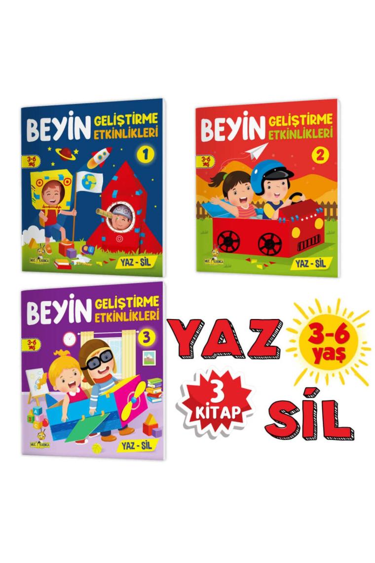 Beyin Geliştirme Etkinlikleri (3-6 Yaş) Yaz-sil Kitaplar