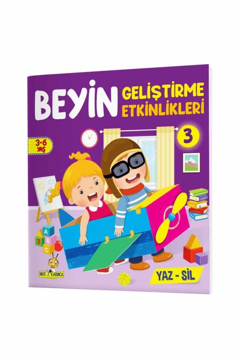 Beyin Geliştirme Etkinlikleri (3-6 Yaş) Yaz-sil Kitaplar