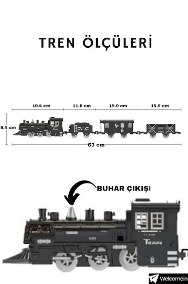 FF-1603B-4C Işıklı ve Sesli Classic Lüks Tren - Vardem Oyuncak