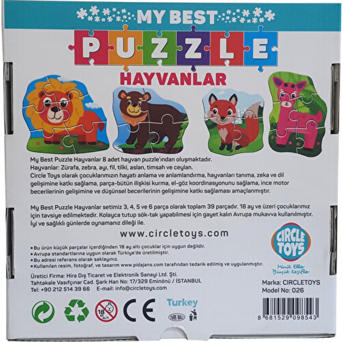 Circle Toys My Best Puzzle Hayvanlar