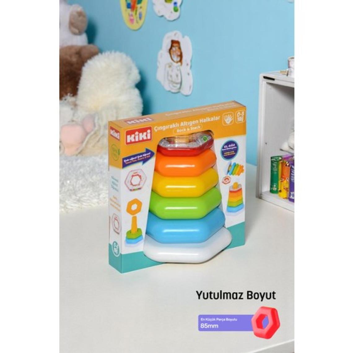 Kiki Çıngıraklı Altıgen Halkalar Bebek Oyuncak Eğitici Oyuncak