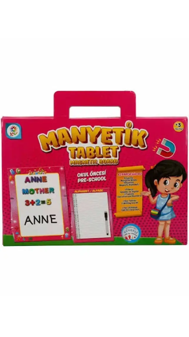 Eğitici Manyetik Tablet 62 Parça - Pembe
