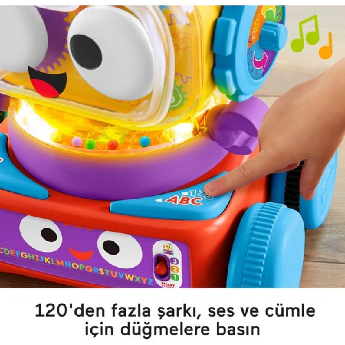 Fisher-Price 4'ü 1 Arada Eğlenceli Robot; Türkçe Ve İngilizce Dil Seçenekleri İle Işıklar; Müzik Ve Eğitici İçerikler Sunar; 6 Ay Ve Üzeri Bebekler İçin Hck43