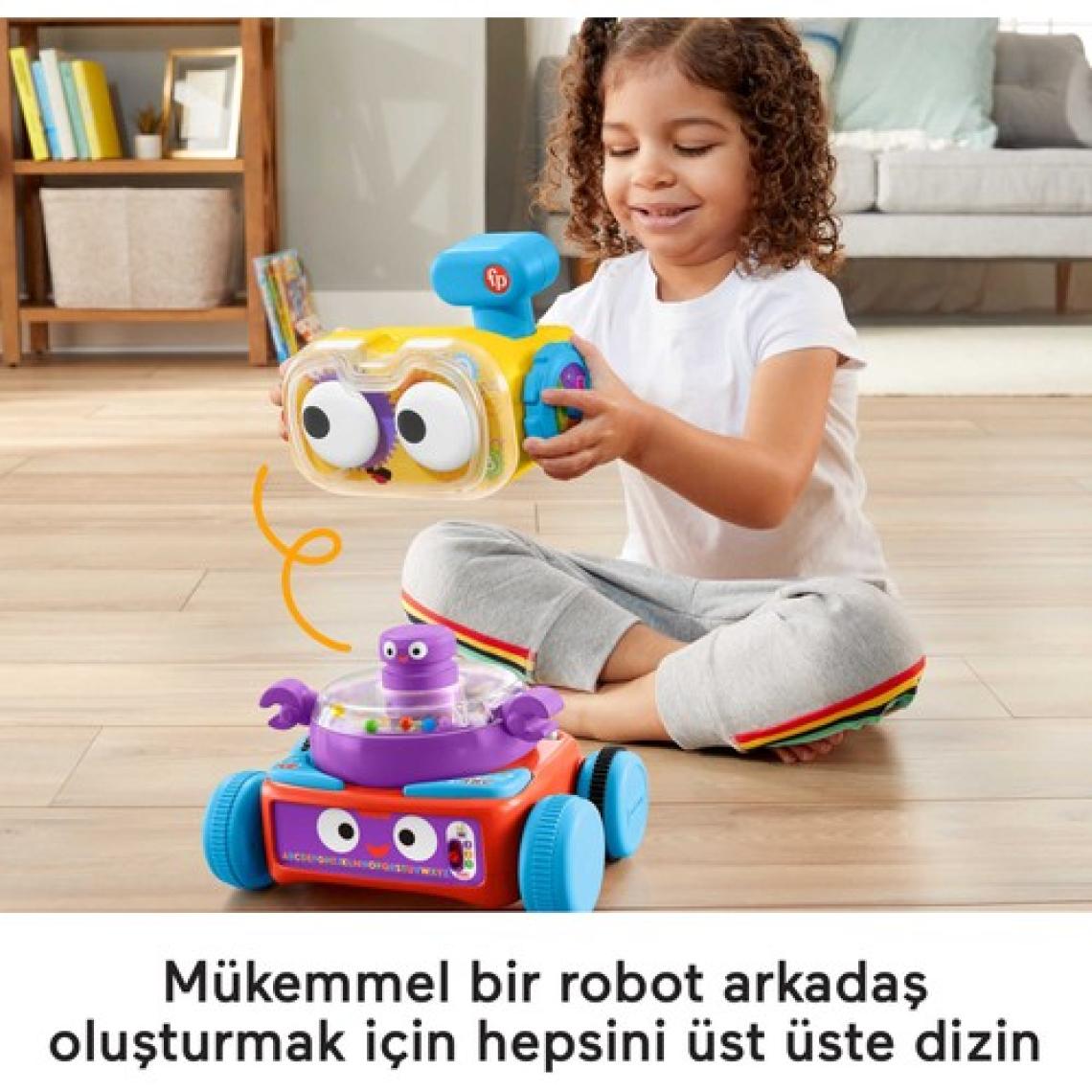 Fisher-Price 4'ü 1 Arada Eğlenceli Robot; Türkçe Ve İngilizce Dil Seçenekleri İle Işıklar; Müzik Ve Eğitici İçerikler Sunar; 6 Ay Ve Üzeri Bebekler İçin Hck43