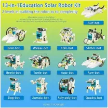 Think Master Solar Robot 13-In-1 Eğitici Bilim Kiti Güneş Enerjisiyle Çalışan Kendin Yap Robot Bilim Kiti
