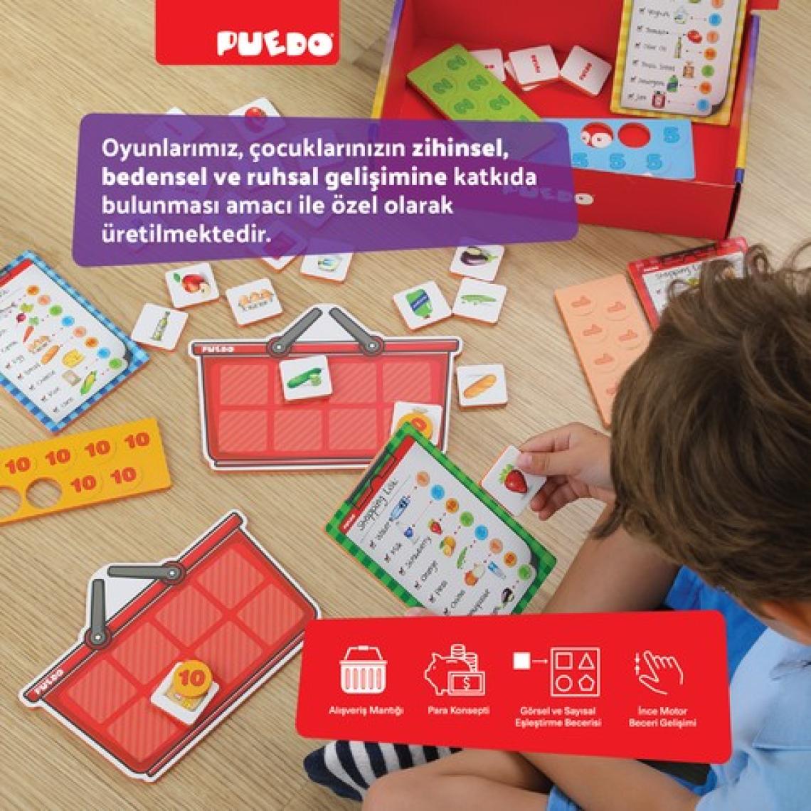 Puedo Shopping List / Eğitici Oyuncak / Alışveriş ve Parayı Öğreten Oyun / 70 Parça / +3 Yaş