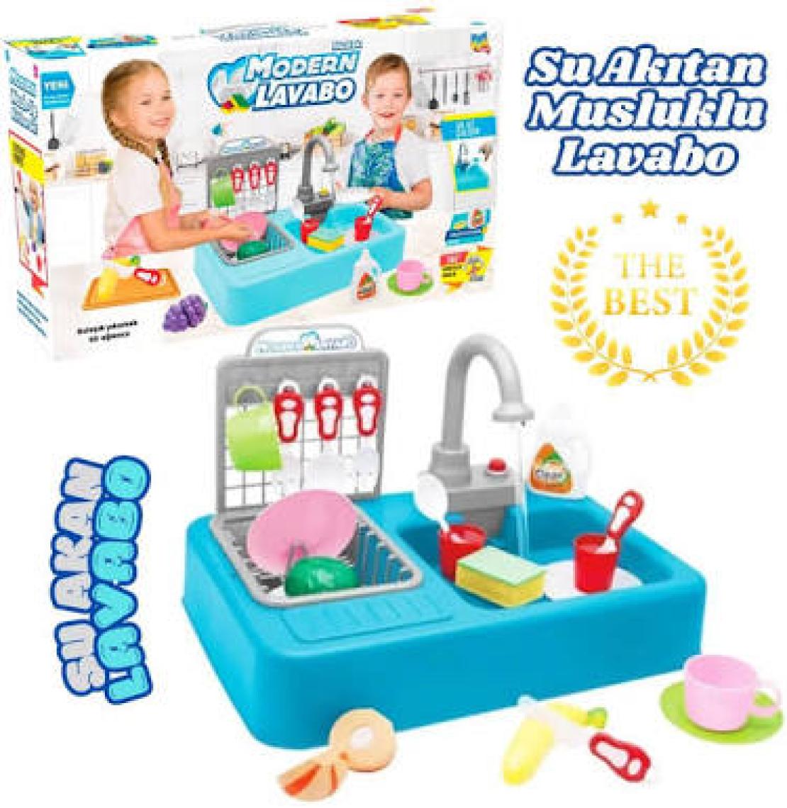 Kayyum Modern Mutfak Lavabo Seti Mavi 25 Parça 7021