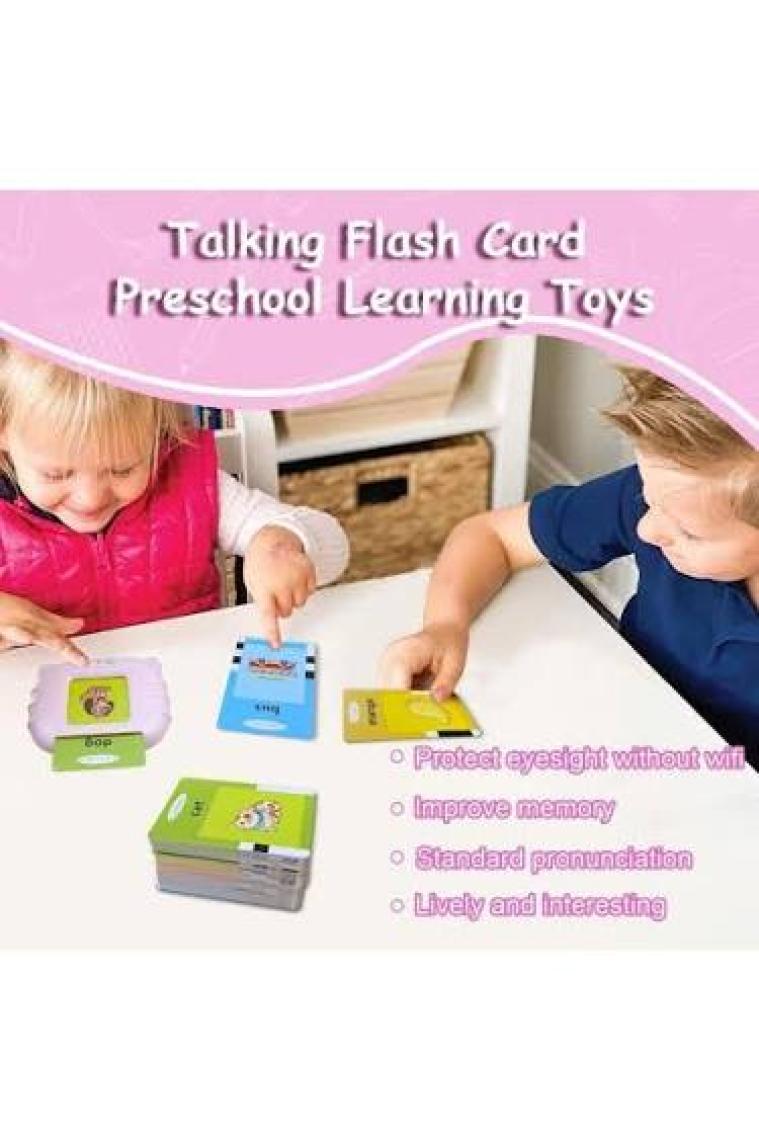 Schulzz Erken Eğitim Ingilizce Sesli Flash Kartları PVC Kart Şeffaf Koruma ile Yıpranmaz Yırtılmaz Kartlı