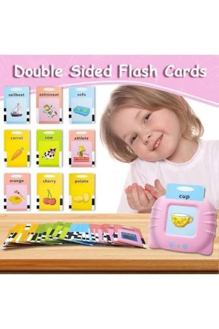 Schulzz Erken Eğitim Ingilizce Sesli Flash Kartları PVC Kart Şeffaf Koruma ile Yıpranmaz Yırtılmaz Kartlı