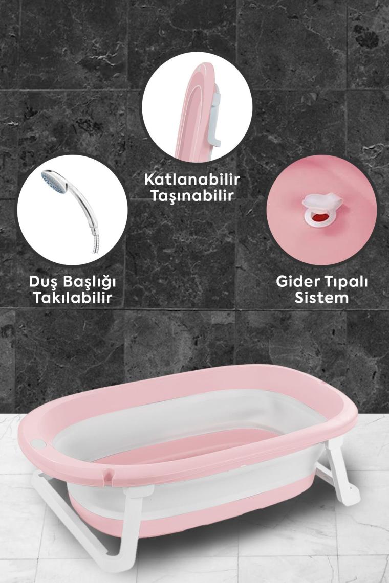 BYR 7260 Dolu Küçük Katlanabilir Küvet -Pembe Byr  [byrtek]