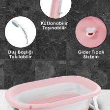 BYR 7260 Dolu Küçük Katlanabilir Küvet -Pembe Byr  [byrtek]