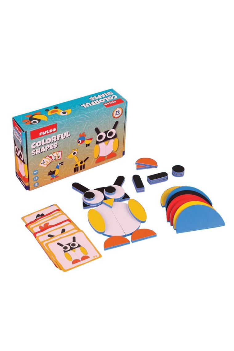 Puedo Colorful Shapes / Yaratıcı Eğlenceli Oyuncak / Renkleri & Şekilleri Öğreten Oyun / 29 Parça / +3 Yaş