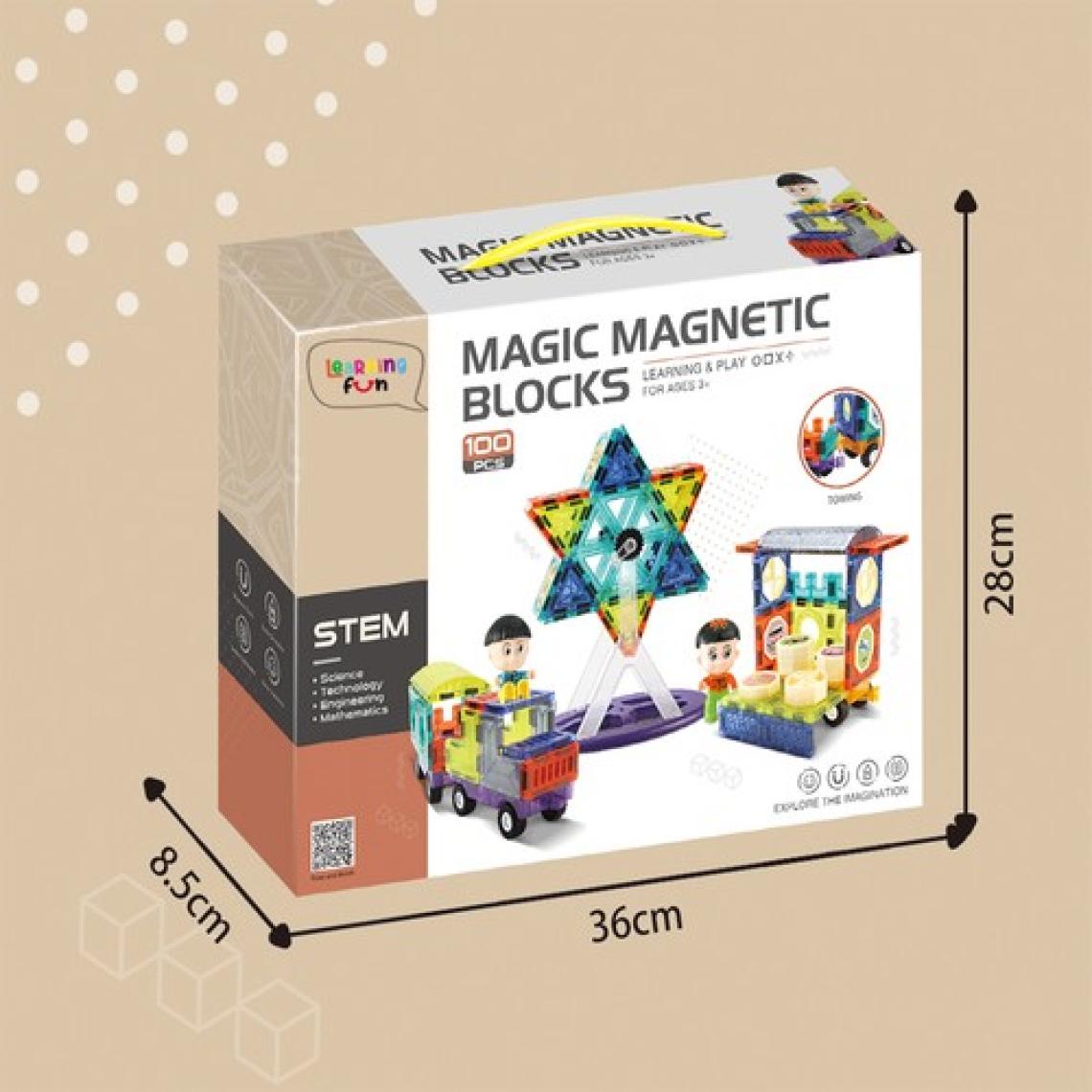 Learning Fun Magic Magnetic Blocks 100 Parça Manyetik Oyuncak Bloklar Seti