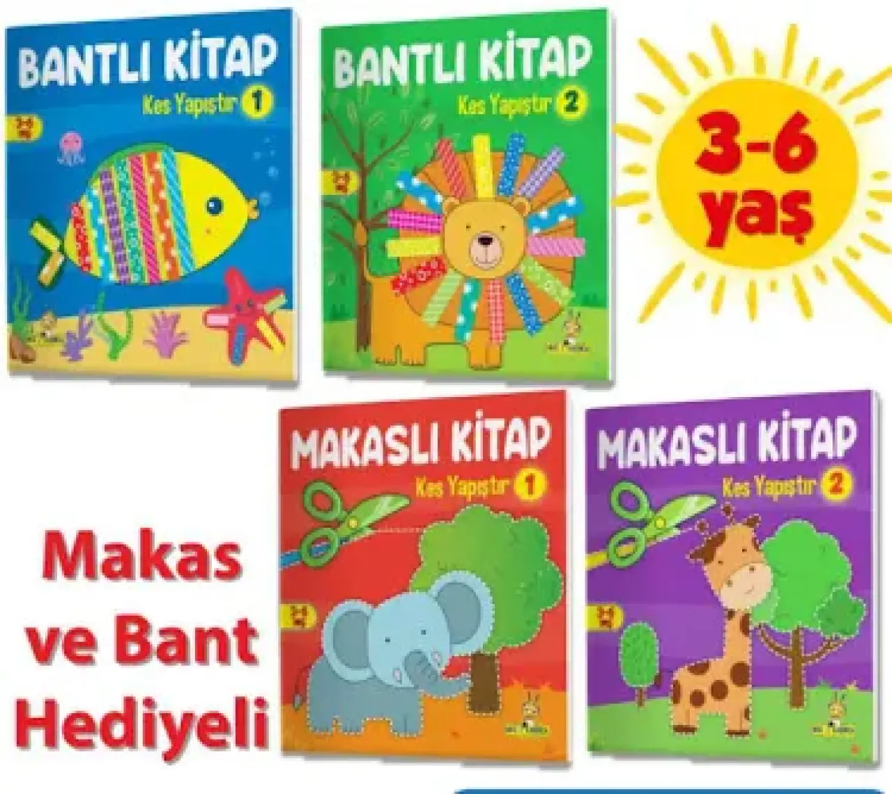 Kes Yapıştır Makaslı Set (GÜVENLİ MAKAS HEDİYELİ)