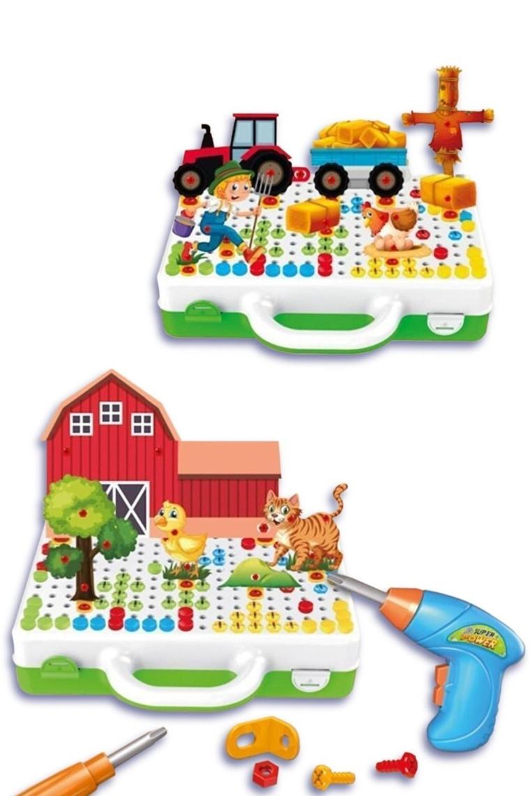 Birlik Oyuncak Çiftlik Matkap Seti - Creative Puzzle