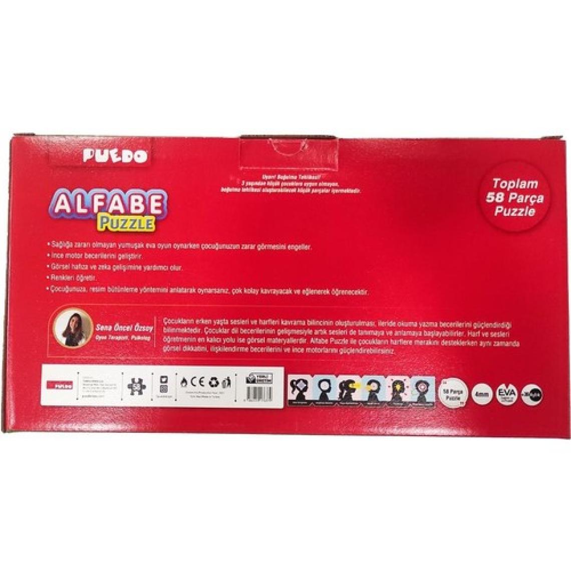 Puedo Eğitici Alfabe Eva Puzzle 58 Parça 3+ Yaş