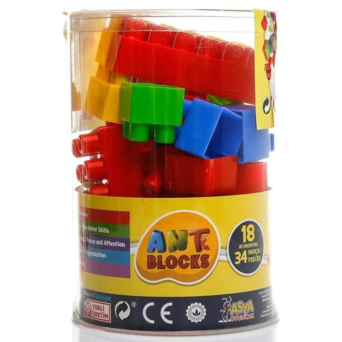 Asya Oyuncak Ant Blocks Ast. 34 Parça