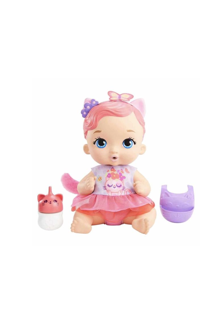 My Garden Baby Yavru Kedi Bebeğimin Bakım Zamanı - Pembe Saçlı Bebek (30 Cm), Tekrar Kullanılabilen Bebek Bezi, Önlüğü, Biberonu ve Aksesuarlarıyla, 3 Yaş ve Üzeri Hhl21