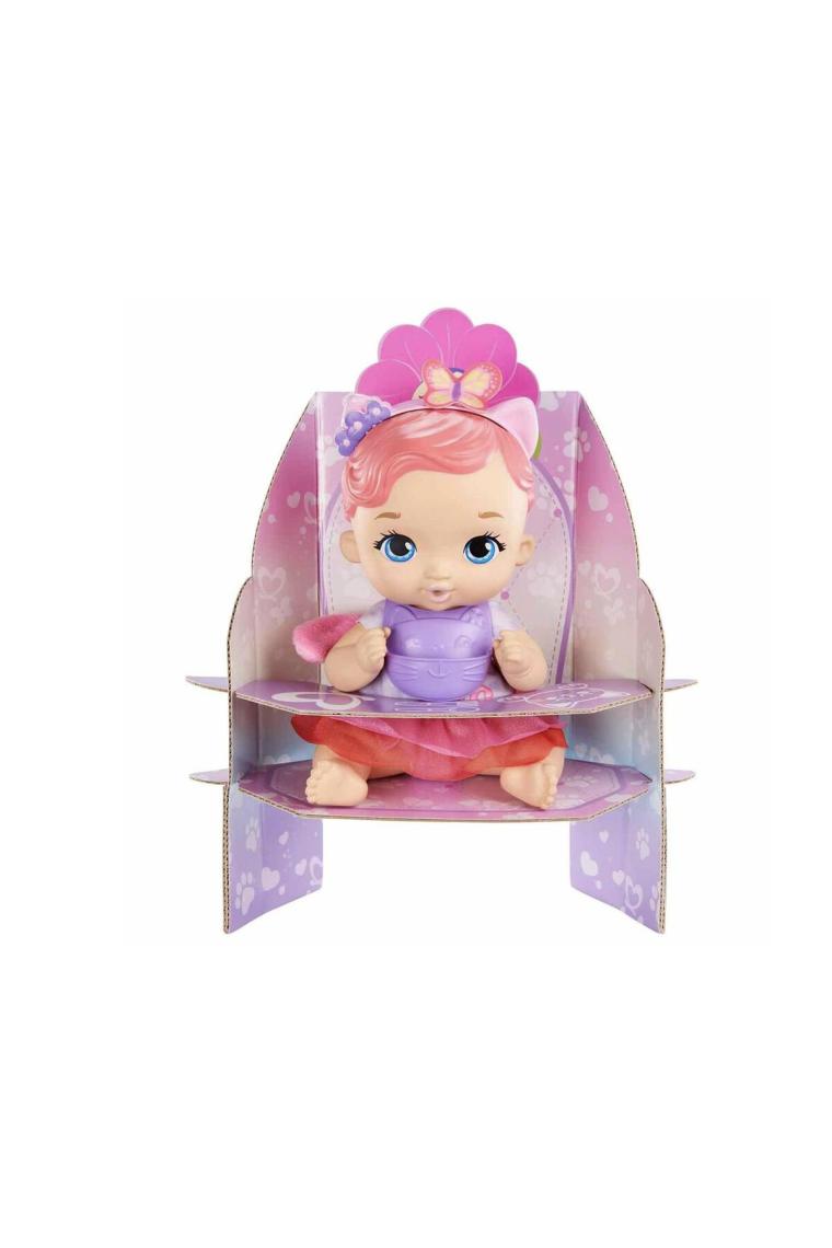My Garden Baby Yavru Kedi Bebeğimin Bakım Zamanı - Pembe Saçlı Bebek (30 Cm), Tekrar Kullanılabilen Bebek Bezi, Önlüğü, Biberonu ve Aksesuarlarıyla, 3 Yaş ve Üzeri Hhl21