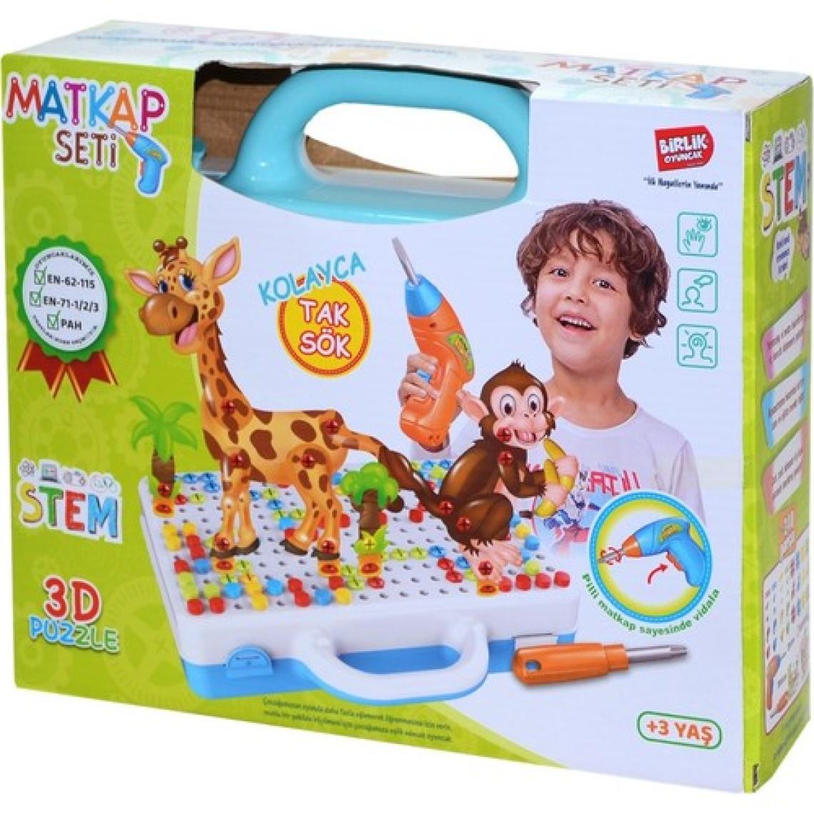Birlik Oyuncak URT014-001 Birlik, 3D Eğitici Matkap Seti Hayvanlar