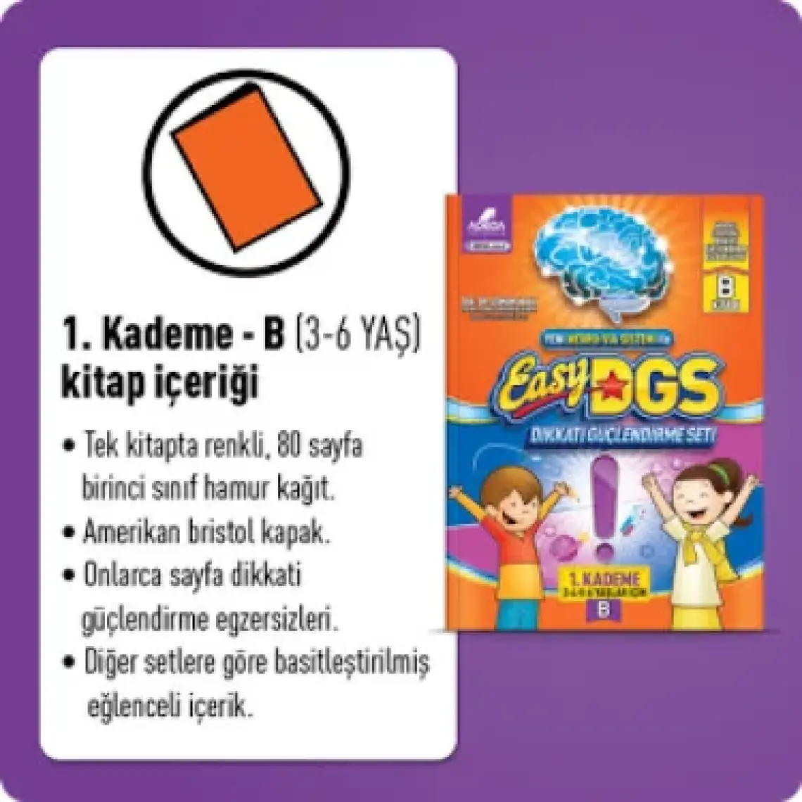 Easy Dgs Dikkati Güçlendirme Seti (3 - 4 - 5 - 6 YAŞLAR IÇİN) 1. Kademe A