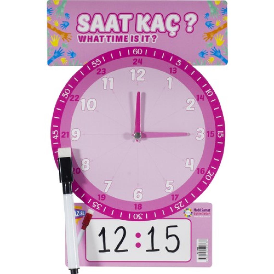 Elux Pembe Yaz Sil Eğitici Saat Yazsil