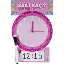 Elux Pembe Yaz Sil Eğitici Saat Yazsil
