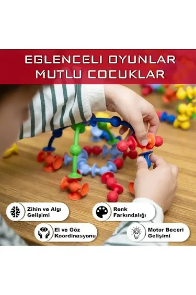 Think Master Vantuzlu Vakum Molekül 25 Parça Yapı Silikon Taşları Popit Duyusal Eğitici Oyuncak