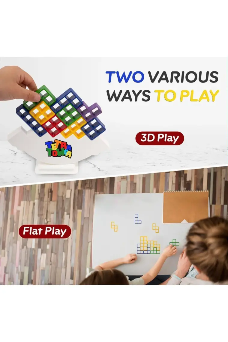 Think Master Tetra Kule Denge Oyuncağı Eğitici Kutu Oyuncak Tetris Kule Tetra Tower