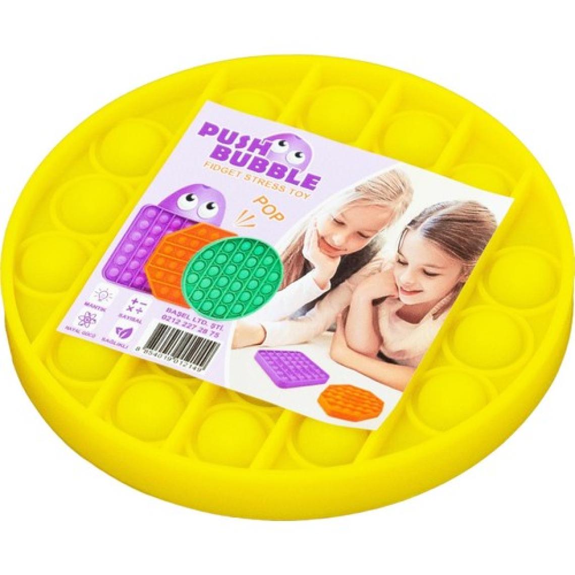 Başel Oyuncak Push Bubble Fidget Özel Pop Duyusal Oyuncak Zihinsel Stres Sarı Renk Yuvarlak