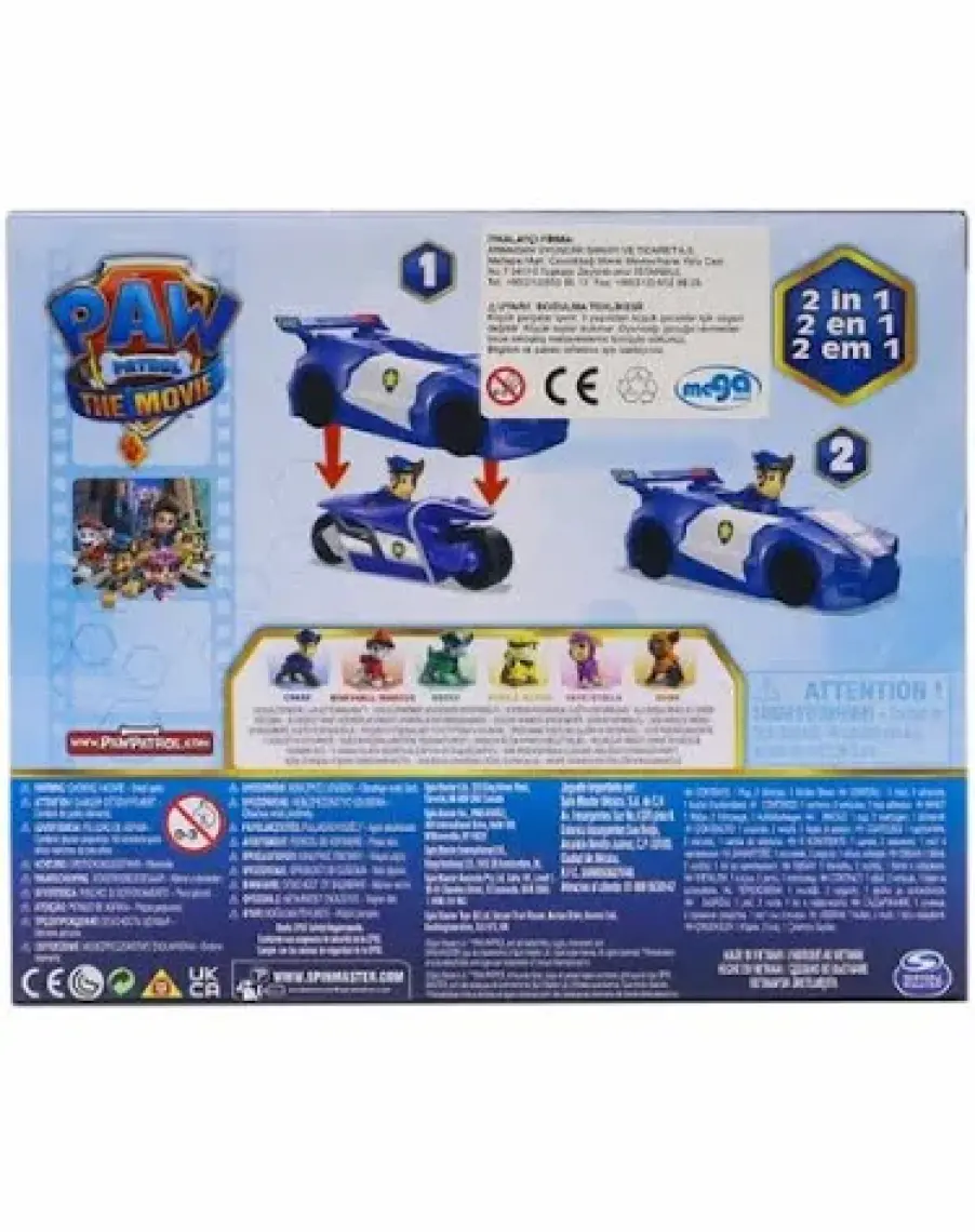 KTYRA52 Nessiworld Paw Patrol The Movie Chase'in 2'si 1 Arada Mini Aracı