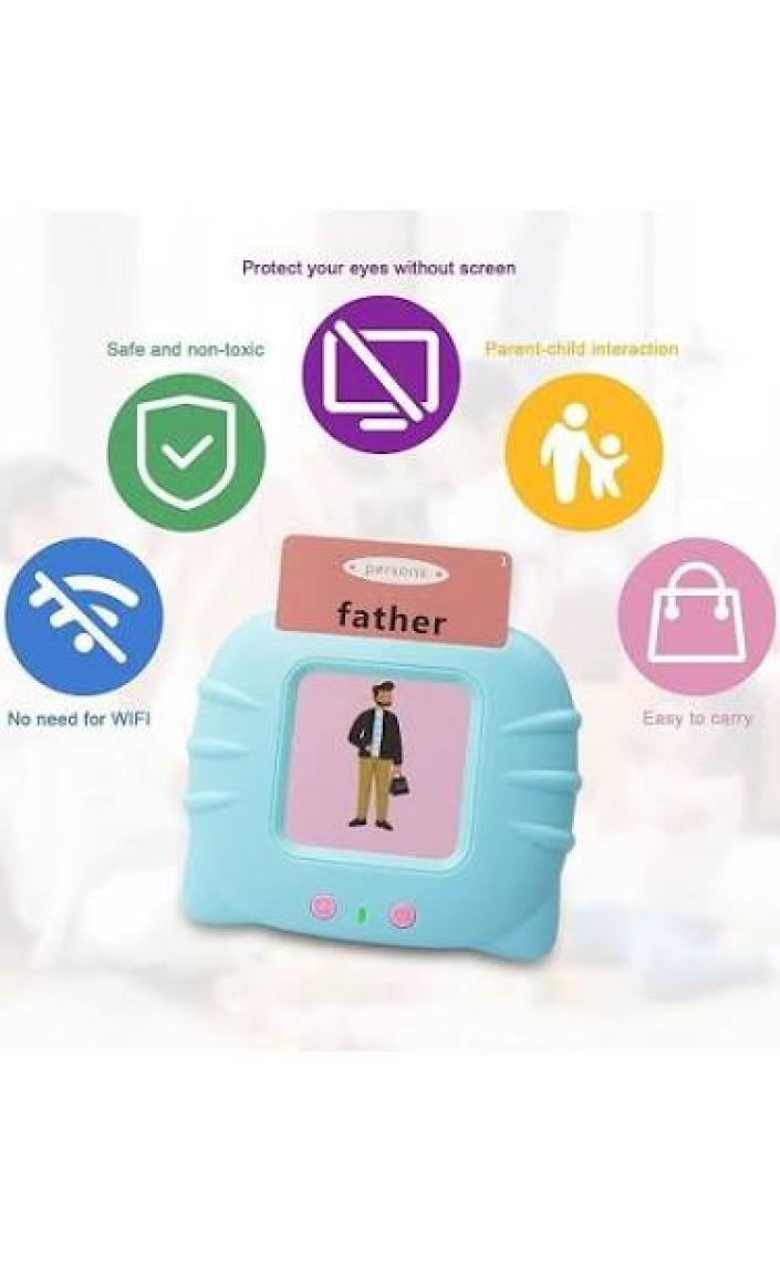 Schulzz Erken Eğitim Ingilizce Sesli Flash Kartları PVC Kart Şeffaf Koruma ile Yıpranmaz Yırtılmaz Kartlı