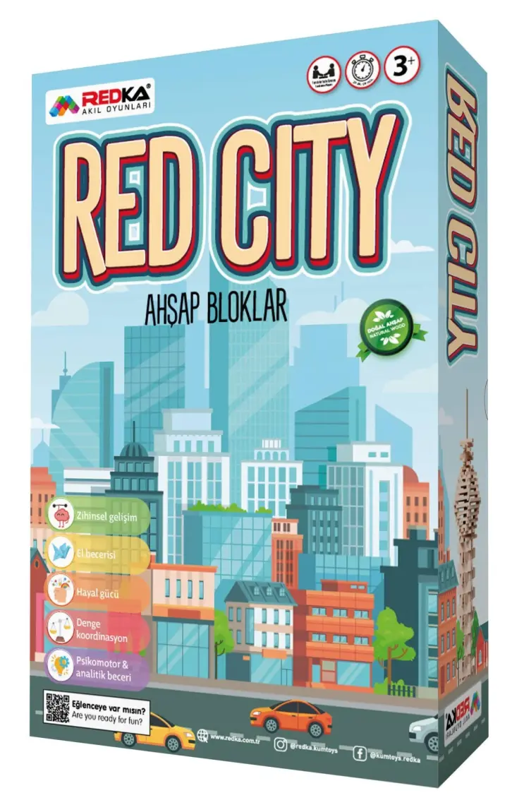 Strongart Redka /kumtoys  Redka Redcity Ahşap Yapı Blokları