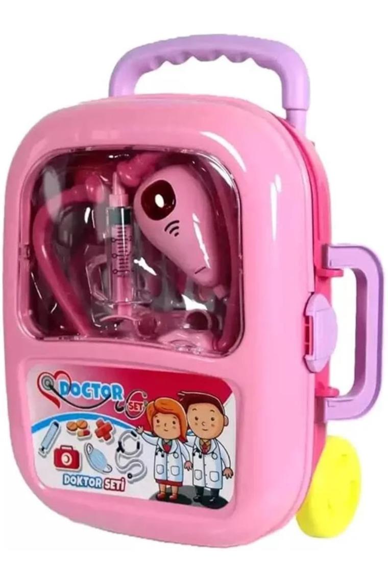 Sole Çek-Çek Valizli Büyük Boy 10 Parça Işıklı-Sesli Medikal Doktor Seti 2in1 - Doktor Oyun Seti