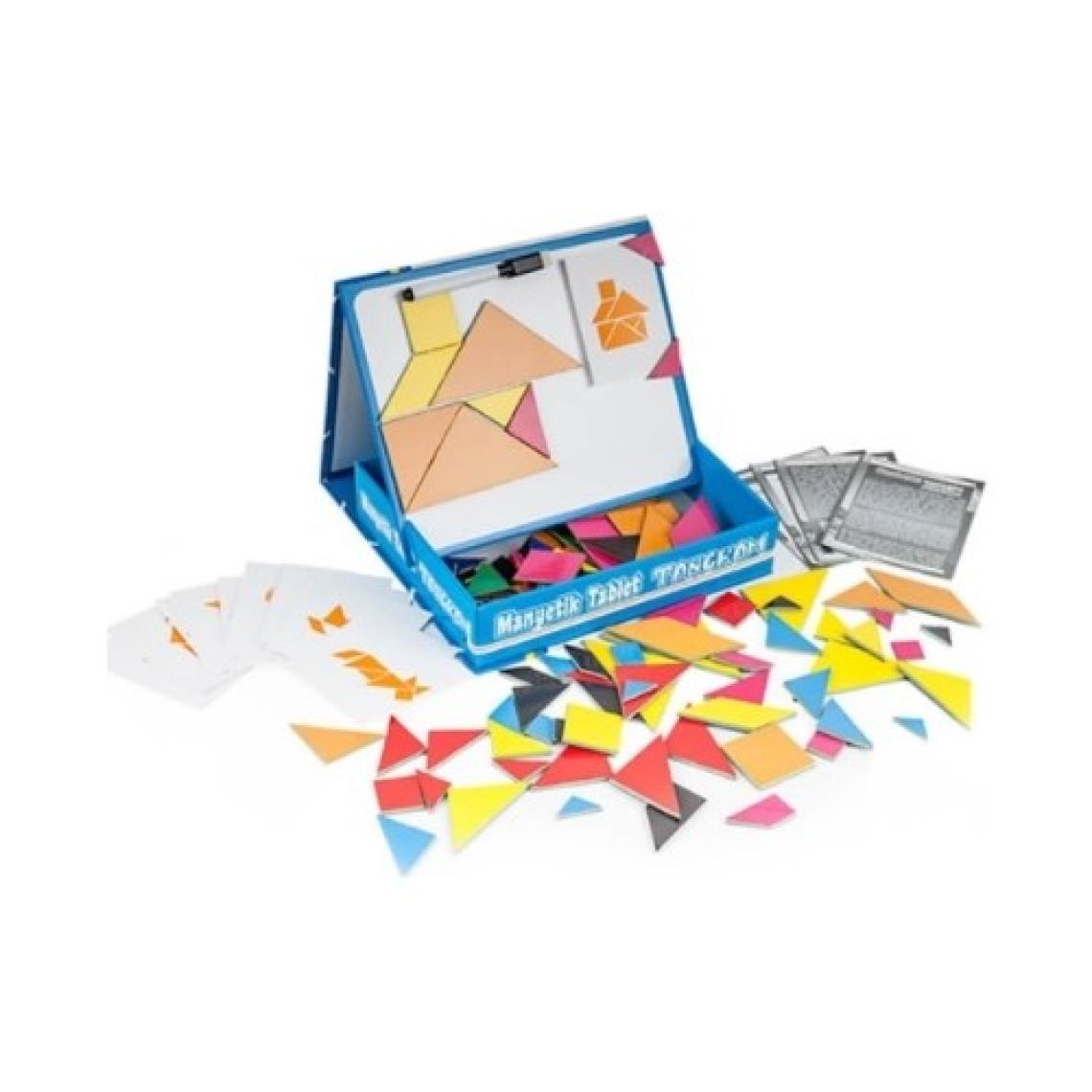 Kumtoys Şeklini Keşfet+Diytoy Manyetik Tablet Tangram 2'li Eğitici Oyun Seti