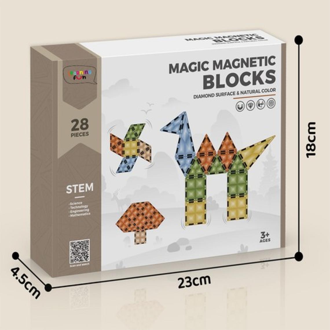 Learning Fun Manyetik Oyuncak Manyetik Blok Seti Stem Oyuncak 28 Parça Diamond Magic Magnetic Blocks