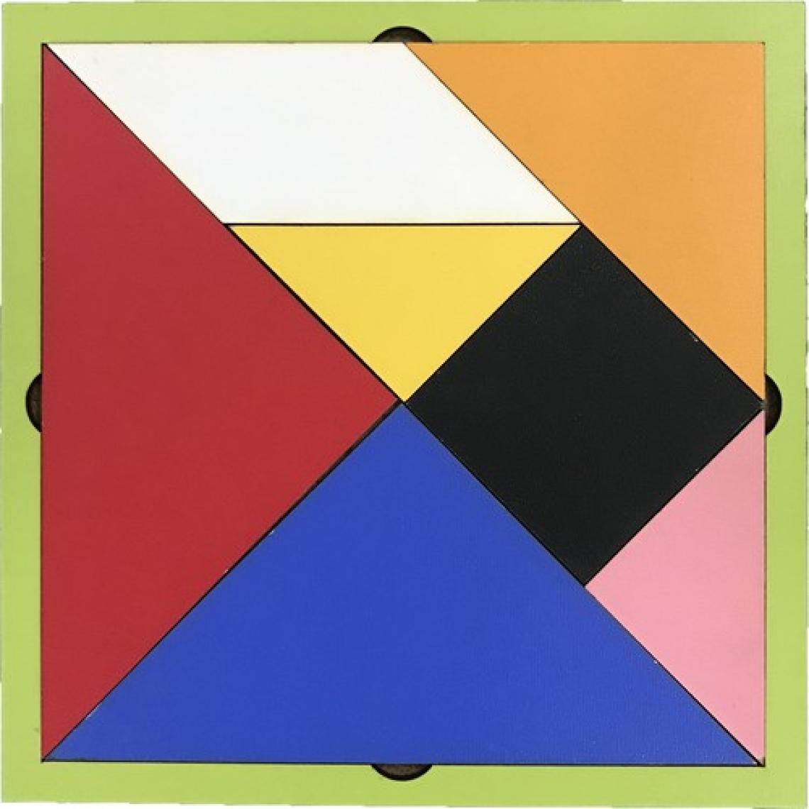 Liva Renkli Ahşap Tangram Puzzle 10X10CM