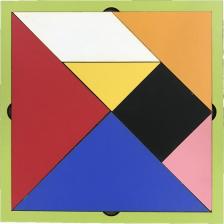 Liva Renkli Ahşap Tangram Puzzle 10X10CM