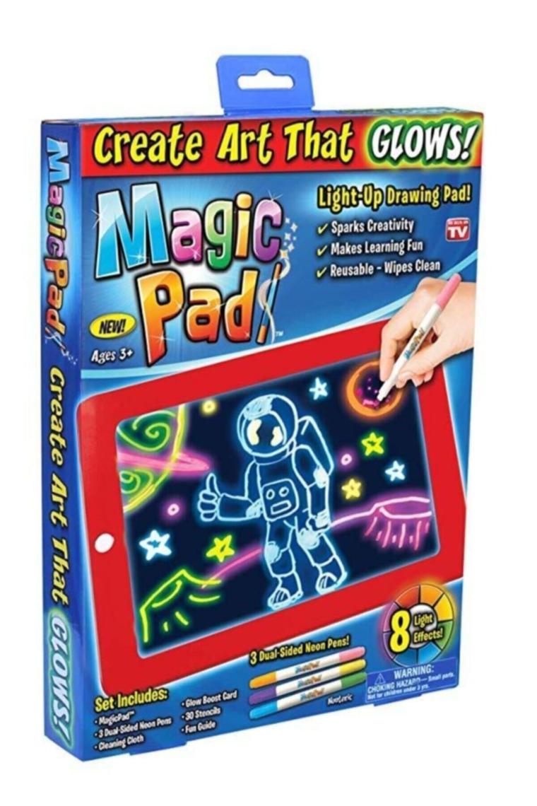 Magi Toptan Magic Pad Çocuk Eğitici Sihirli Işıklı Kalemli Öğretici Pili Pad