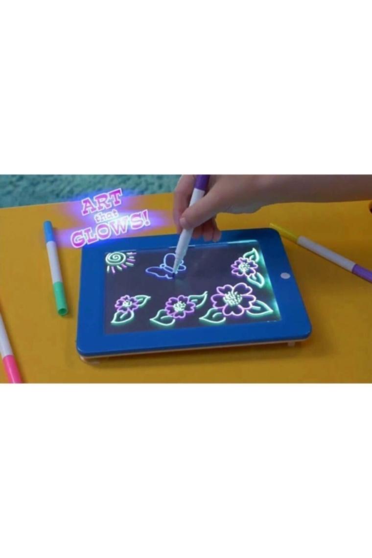 Magi Toptan Magic Pad Çocuk Eğitici Sihirli Işıklı Kalemli Öğretici Pili Pad