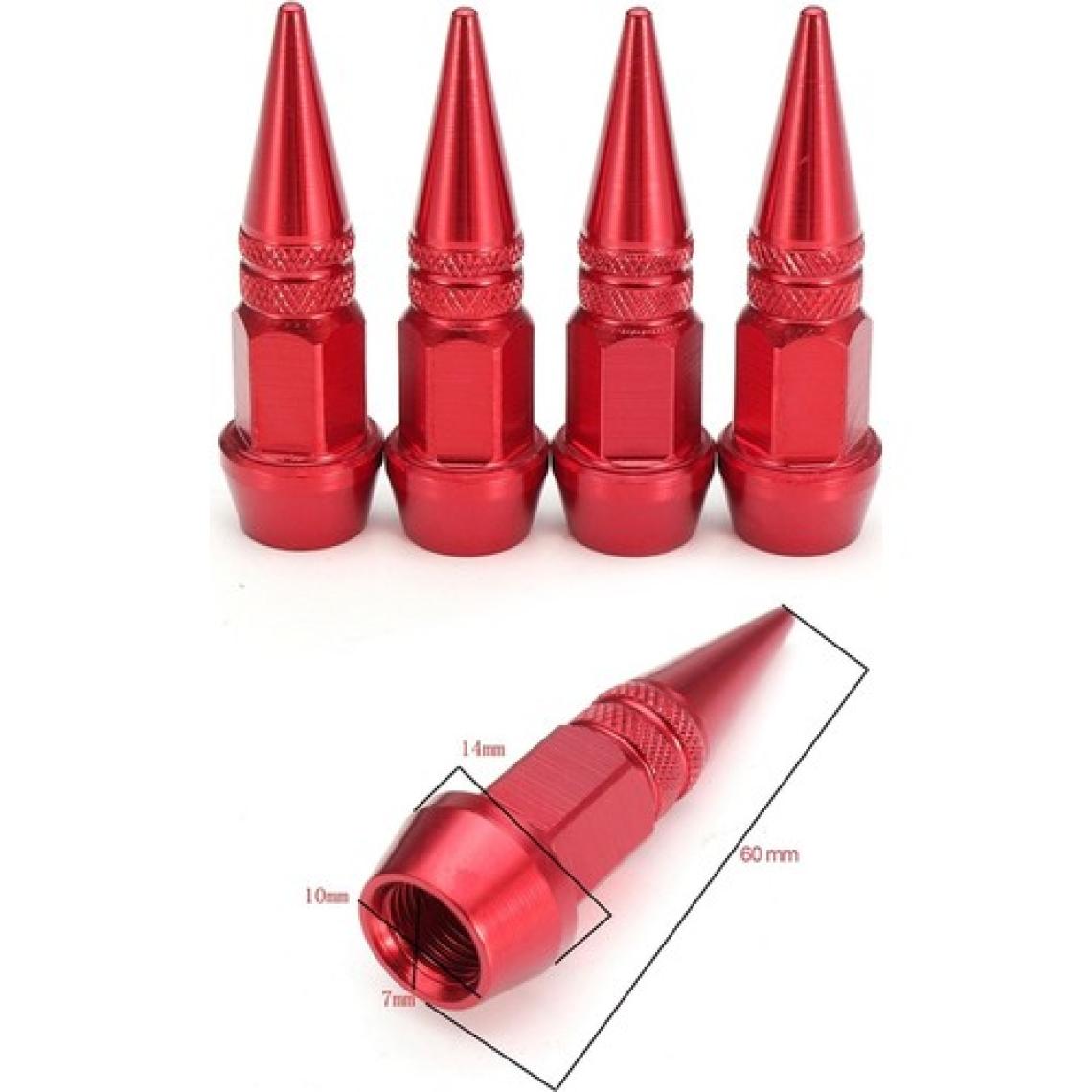 Mega Oto Market Oto Araba Sibop Kapağı Seti Metal Sivri 4'lü Set Kırmızı 60 mm