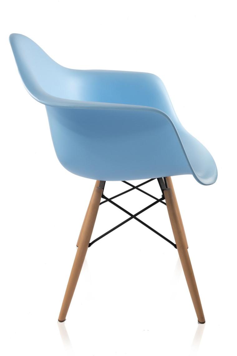 Kolçaklı Mavi Eames Sandalye - Cafe Balkon Mutfak Sandalyesi