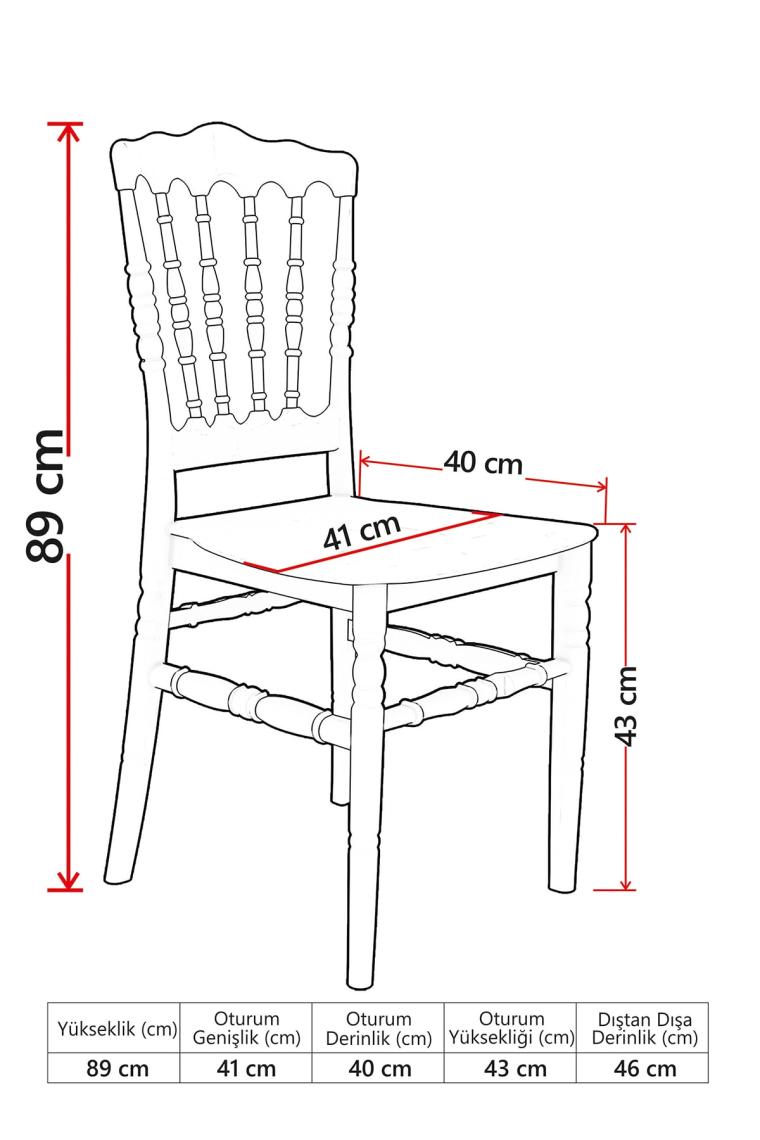 Sandalie 6 Adet Miray Beyaz Sandalye / Balkon-Bahçe-Mutfak